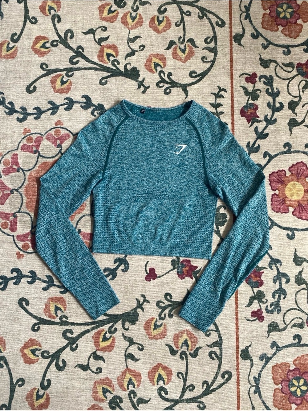 Gymshark Teal Seamless Long-Sleeve Crop Top - Teal